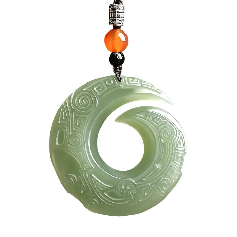 

Natural XinJiang HeTian Jade Pendant Lucky Amulet Transport Jade Necklace With Certificate For Men Women Fine Jewelry