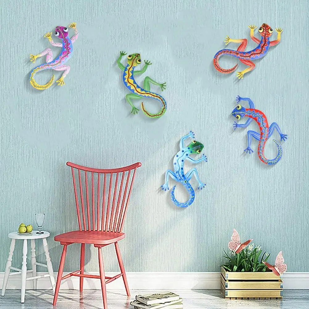 Металлический Gecko-бабочка Настенный декор Gecko художественные ремесленные