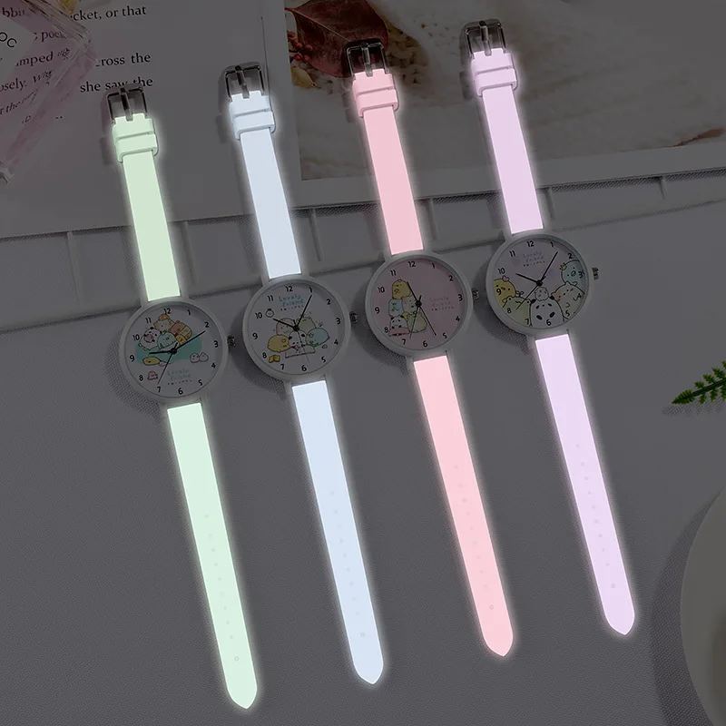 

Children Watch Cartoons Transparent Luminous Watch Kids Girls and Boys Student Wrist Watches Gift Clock relogio montre enfant