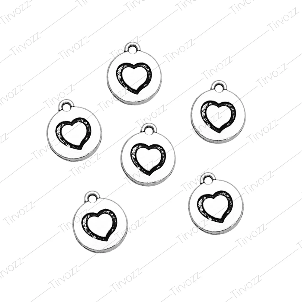 Подвески Круглые покрытые серебром 18 шт./лот 12x14 мм в форме сердца для брелока