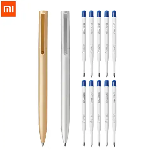 Оригинальная шариковая ручка Xiaomi Mijia с металлическим знаком, ручка для подписи Mijia 0,5 мм, PREMEC Smooth Switzerland, черные/синие/красные чернила