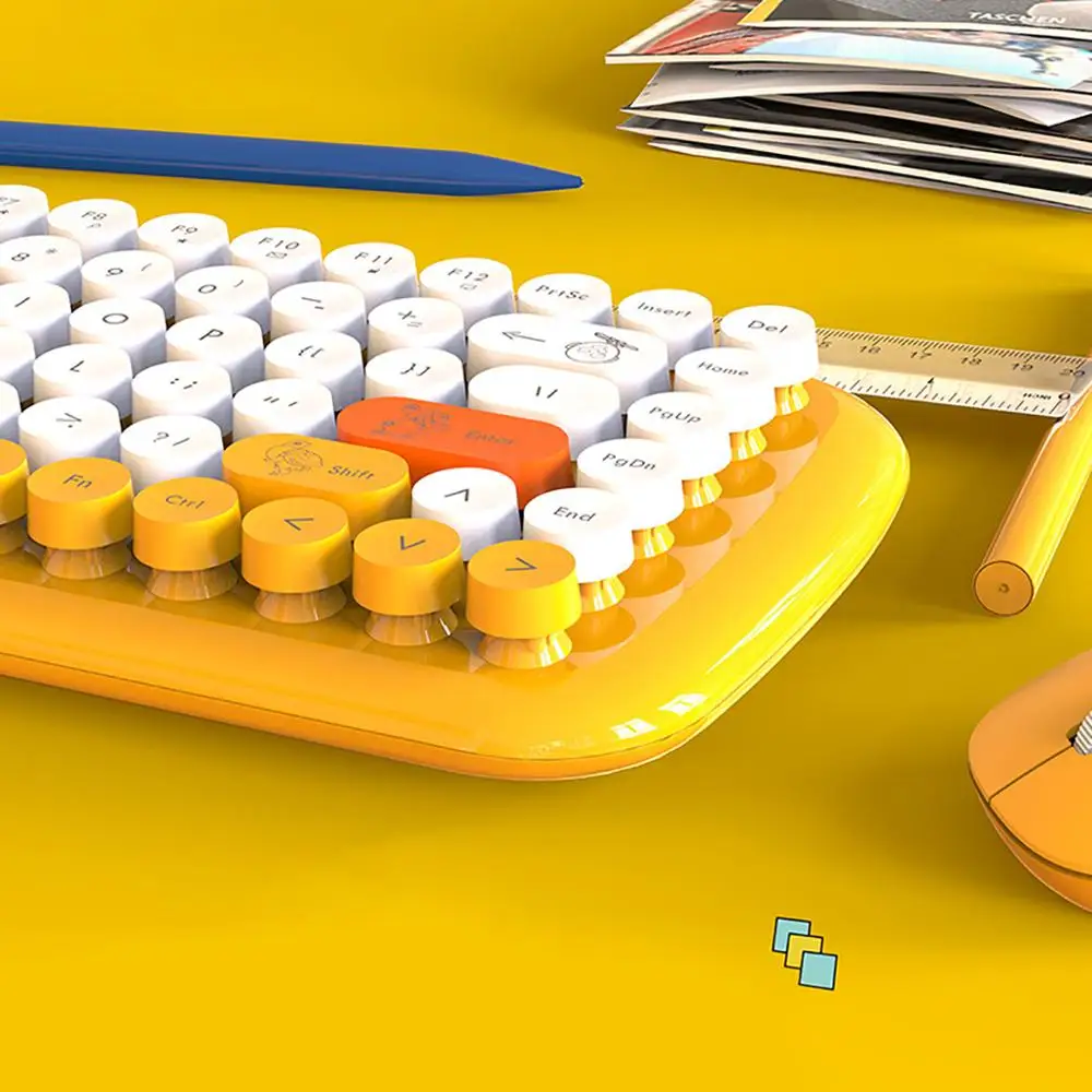 IBen 2 4G Беспроводная Бесшумная клавиатура и мышь мини 86 клавиш для домашнего офиса