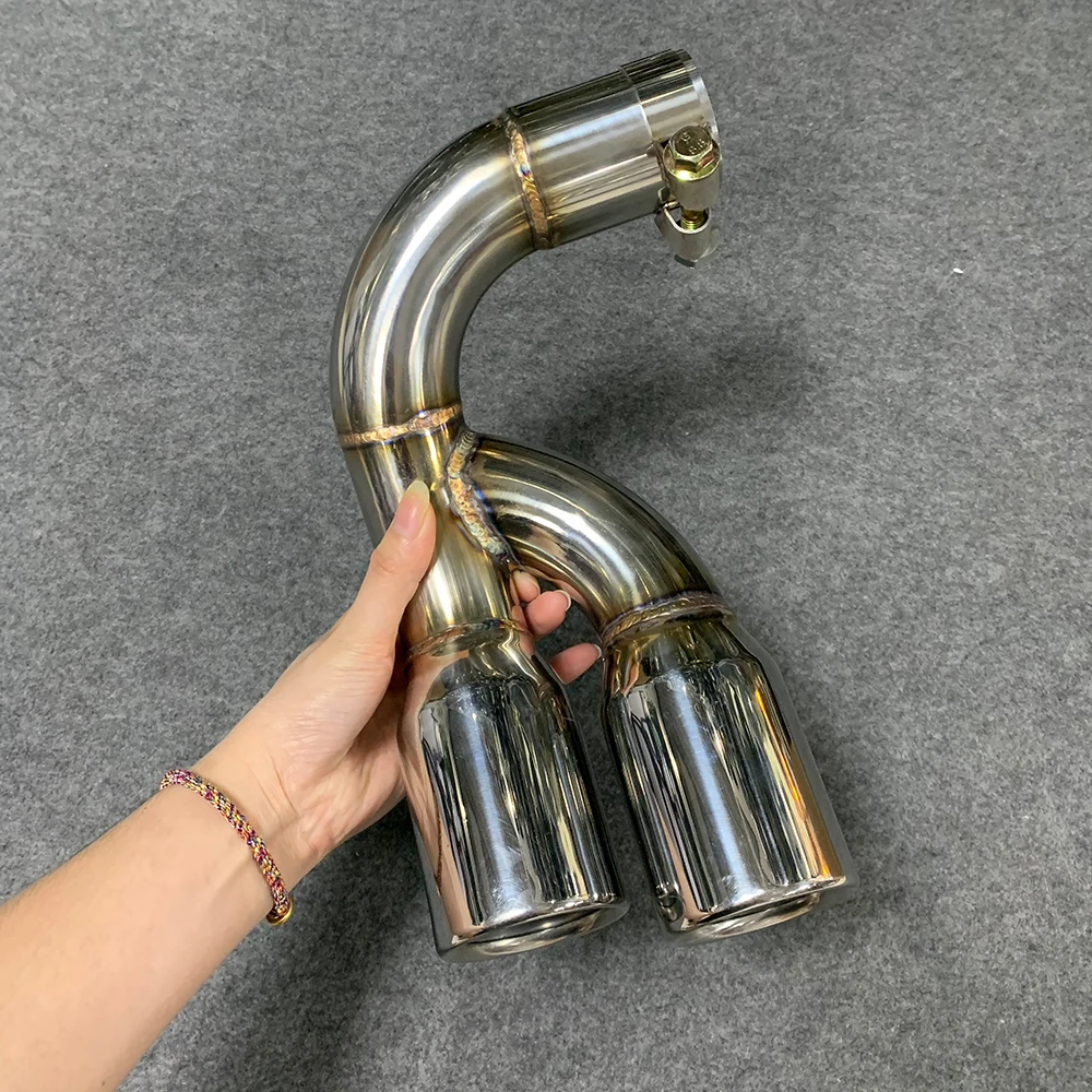 

1 PCS 304 Stainless Steel Car Exhaust Tip For 2013-2016 BMW 316i 3 Series Double Out Muffler Tip 51mm inlet Nozzle