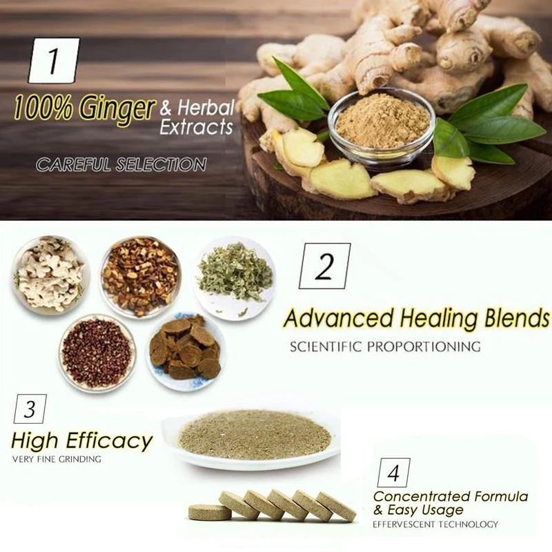 10 шт./лот спа-таблетки против отеков для ног имбирь замачивание шипучие таблетки