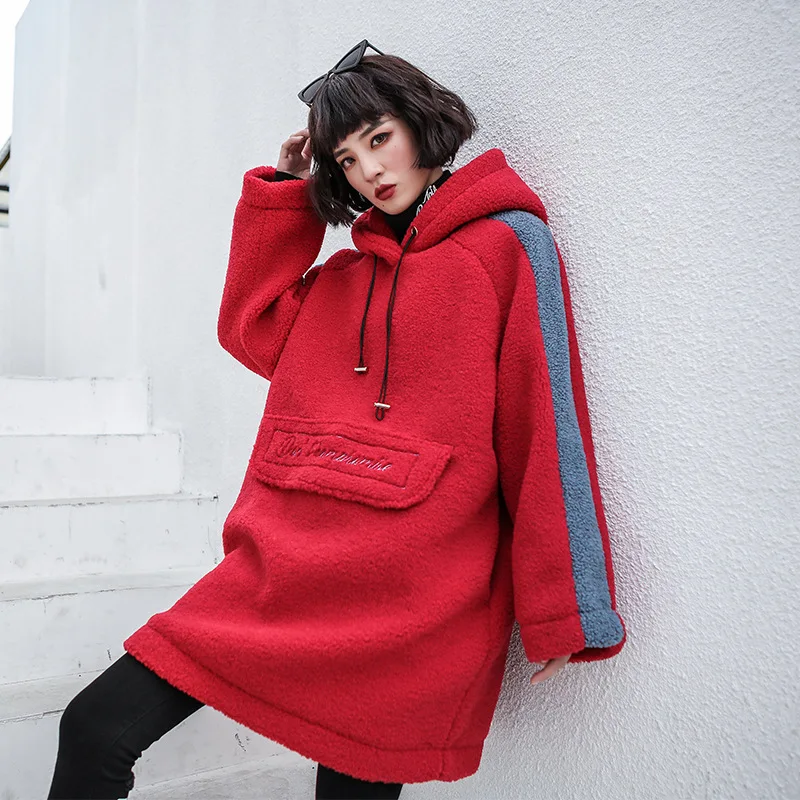 

2020 winter new thick plus size sweater women's loose long-sleeved pullover thickening hipster sweatshirt women