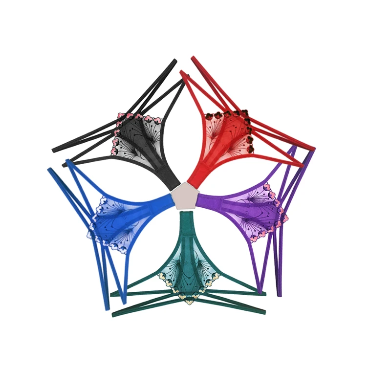 

5 шт., женские кружевные трусики-стринги с заниженной талией