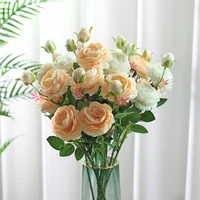 66cm beautiful rose peony artificial silk flowers small bouquet flores wedding decoration home party spring fake flower