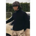 MY-0012 RedTornado супер высокое качество тяжелый толстый мужской Большой уютный гибкий 100% мериносовая шерсть теплый пуловер