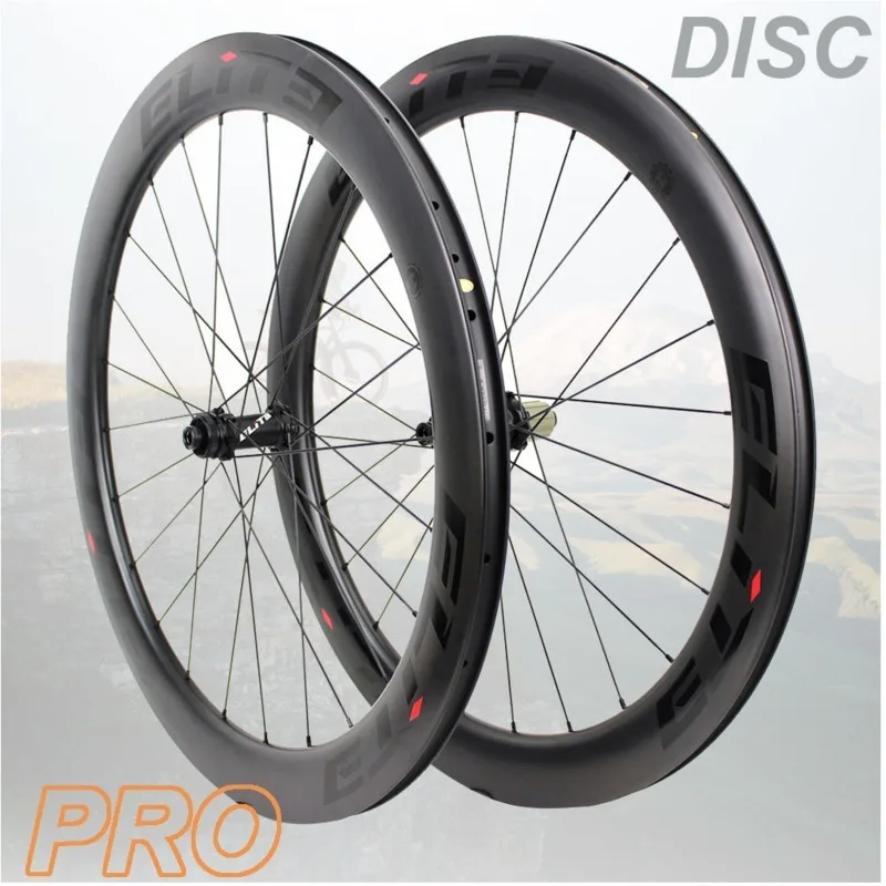 Elite PRO-DISC 700c Carbon Road Wheels Disc Bike YAn RD05 HUB 24-24 Holes Tubular Clincher Tubeless Ready Road Bicycle Wheel