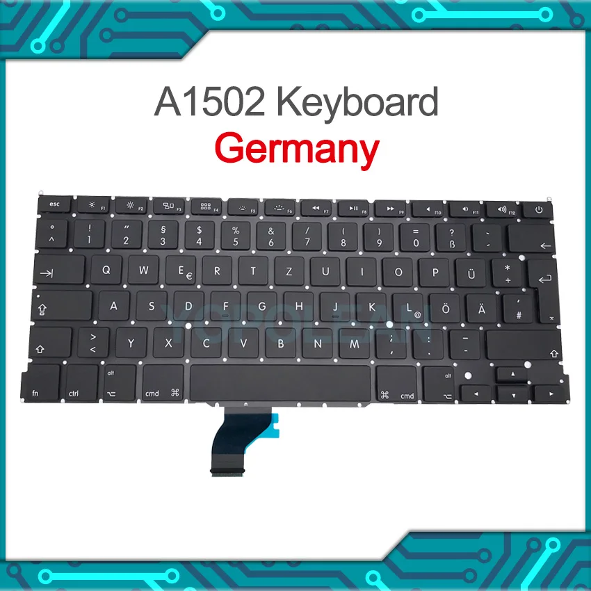 Новая сменная клавиатура A1502 с немецкой раскладкой для Macbook Pro Retina 13 дюймов a1502 2013