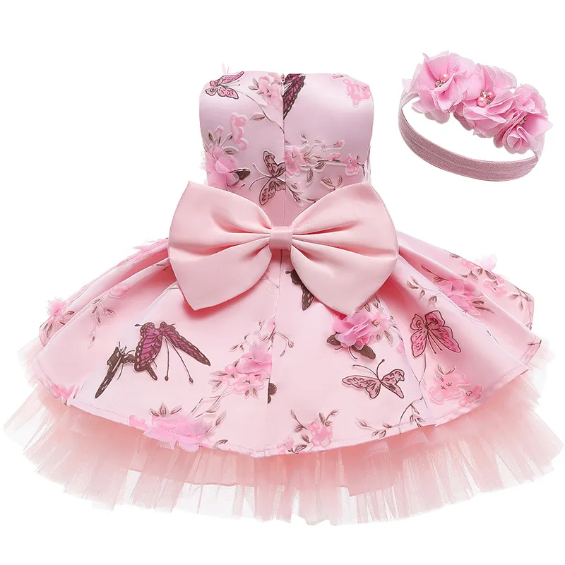 

Girls Wedding Princess Dress Baby Kids Elegant Party Tutu Fluffy Prom Gown Children Bridesmaids Evening Tulle Birthday Dresses