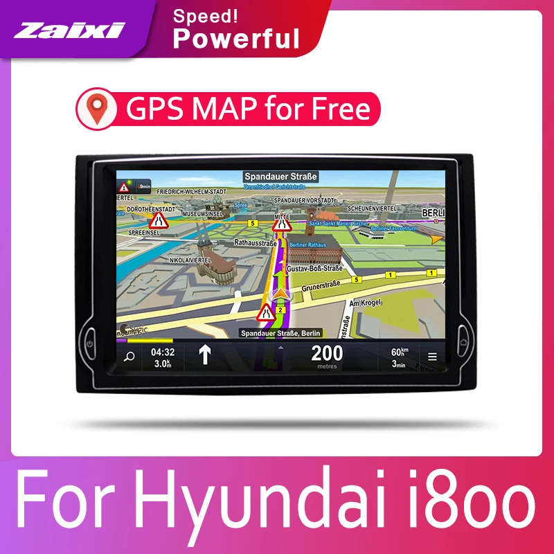 ZaiXi Car Android System 1080P IPS LCD Screen For Hyundai i800 2007~2014 Car Radio Player GPS Navigation BT WiFi AUX