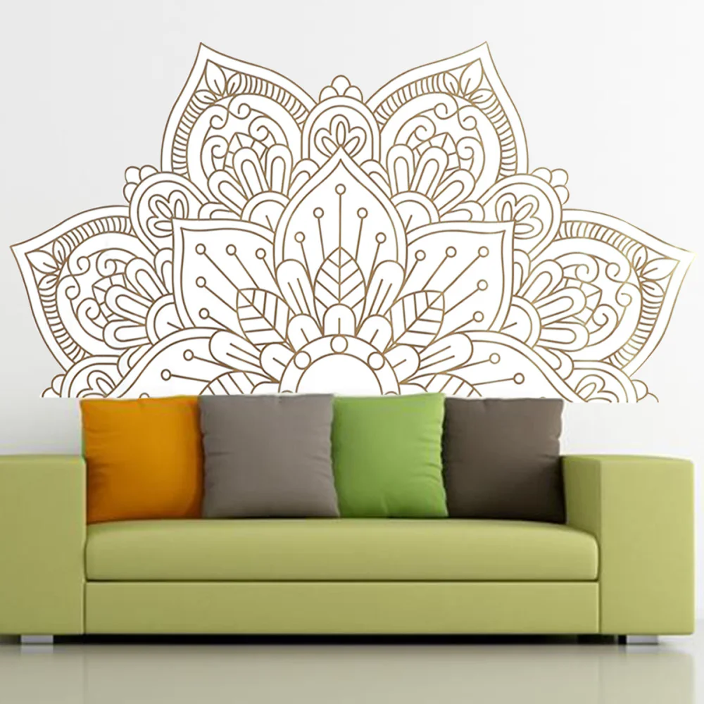 

1PC 42x82cm Mandala Flower Pattern Wall Stickers Bedroom Living Room Removable Wall Decal(Golden)