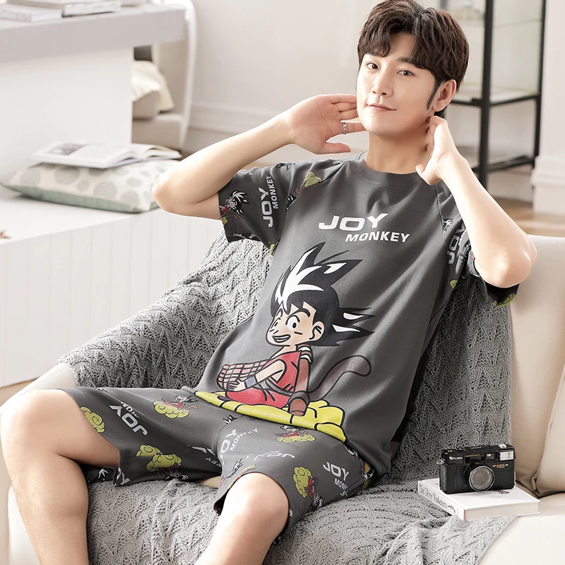 Мультяшная песня 2021 новый летний Пижамный комплект для пары мужчин женщин Чистый