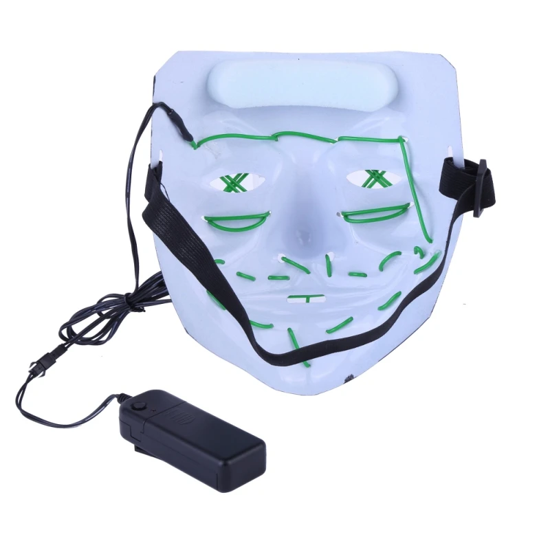 

Halloween Mask 2021 Led Mask Party Masque Masquerade Masks Neon Maske Light Glow In The Dark Horror Mask Glowing Mask