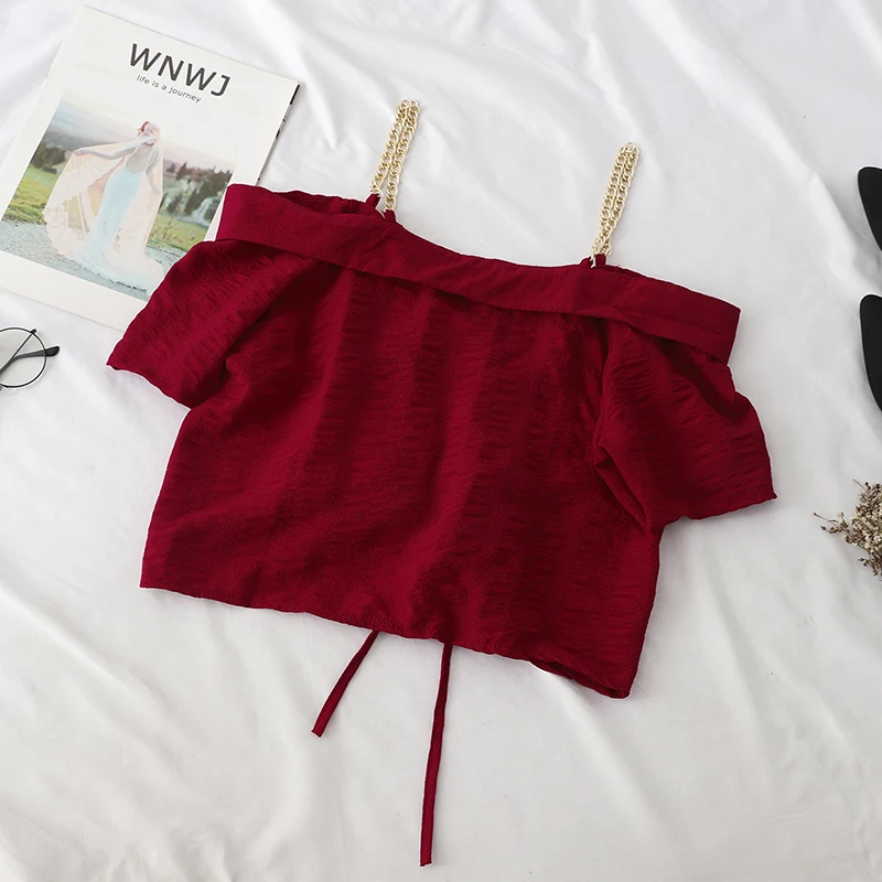 Женская рубашка с коротким рукавом Heliar короткая тонкими лямками одним словом