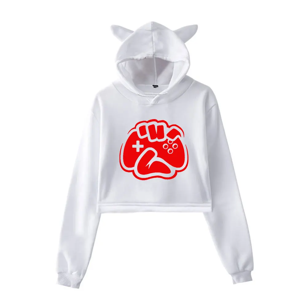 

Женская толстовка с капюшоном и кошачьими ушками, с длинным рукавом