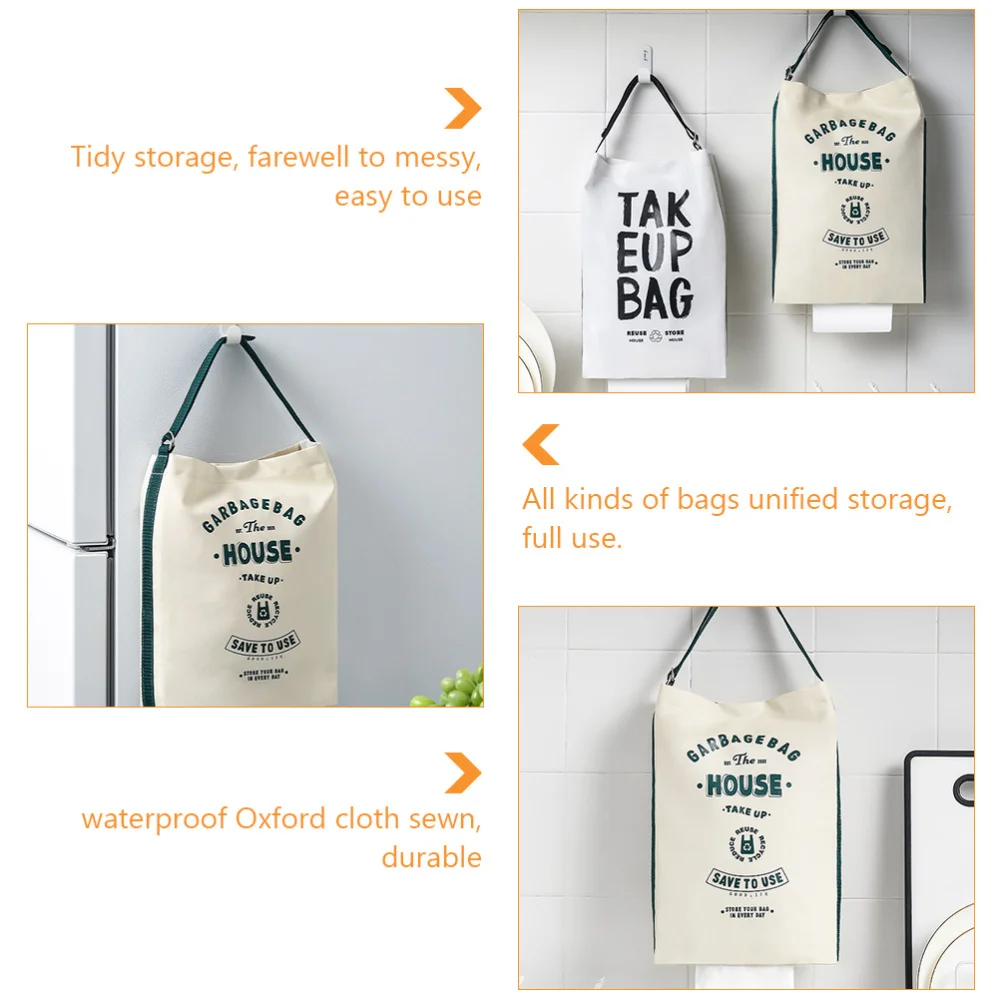 

2pcs Fabric Storage Bags Hanging Storage Bags Cloth Garbage Bags White + Khaki)