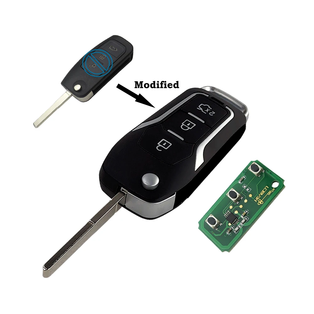 OkeyTech 3 кнопки 433 МГц модифицированный складной автомобильный пульт