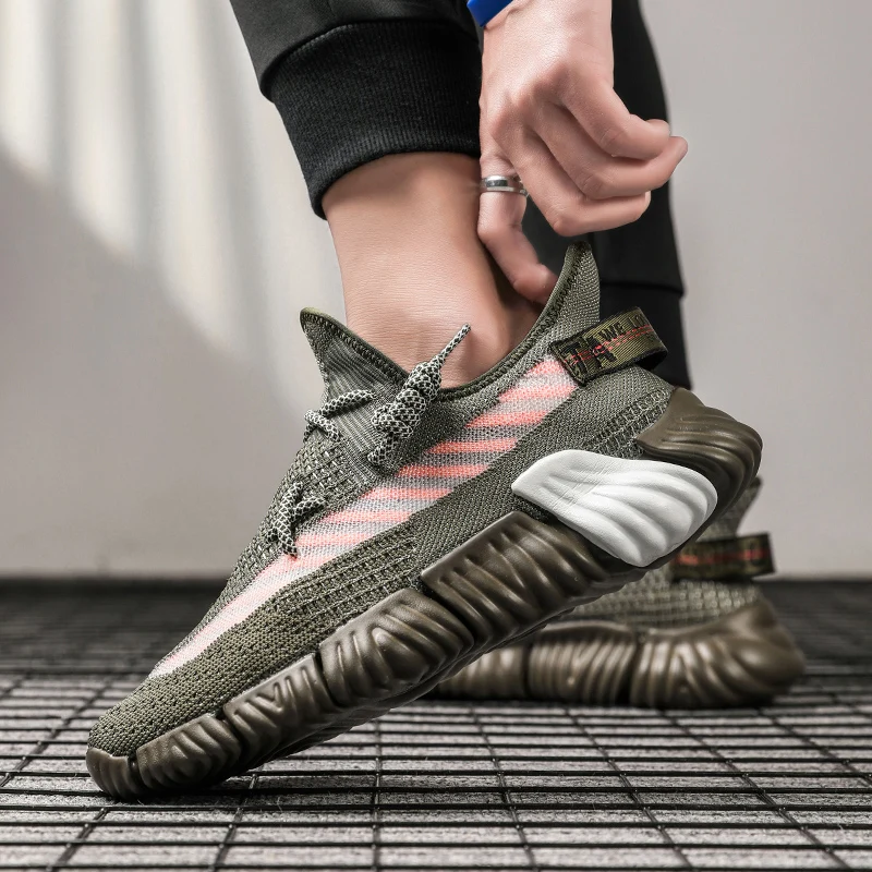 Кроссовки мужские сетчатые для бега и фитнеса дышащие легкие спортивные