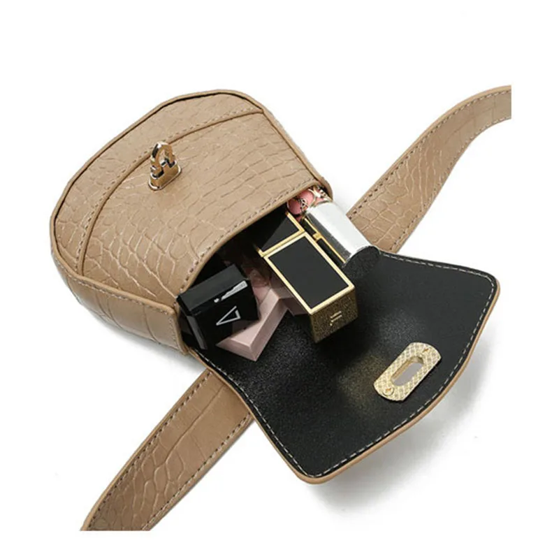 Модные кожаные женские поясные сумки новые с крокодиловым узором съемные