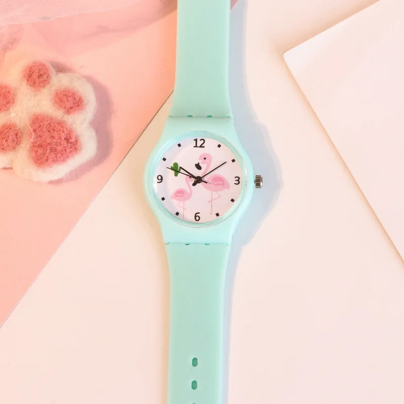 Часы Детские с силиконовым ремешком карамельные цвета студенческие модные