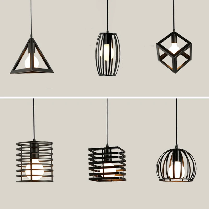Простая ресторанная люстра офисная нордическая Ретро Промышленная клетка для