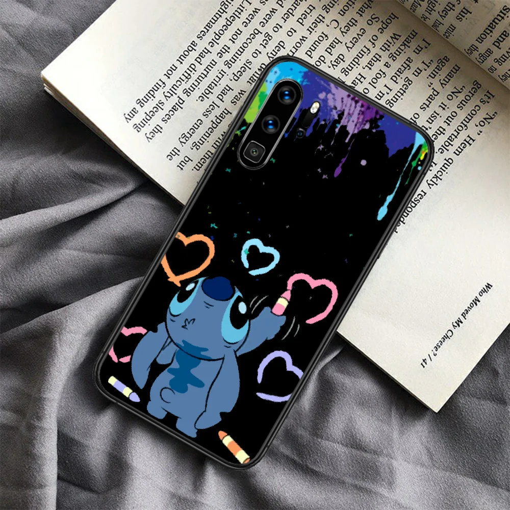 

cartoon S-stitchS Phone Case For Huawei P Mate Smart 10 20 30 40 Lite Z 2019 Pro black Prime Silicone Cover Pretty Back Painting