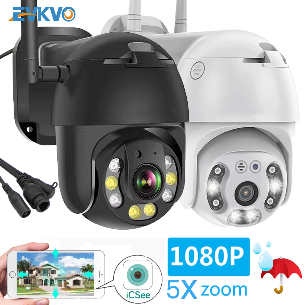 EVKVO 1080P WiFi PTZ Камера IP Открытый AI человека обнаружить аудио SD карты Облако камера