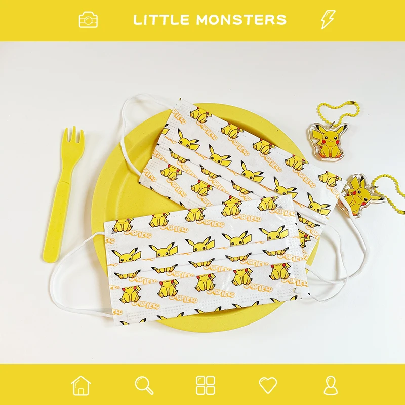 Новинка детская одноразовая Защитная маска для лица с покемоном 10 шт. фильтр