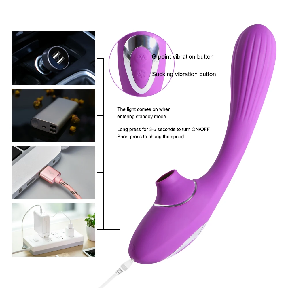 Двойной вибратор для женщин Стимуляция клитора присоска устройство массажа