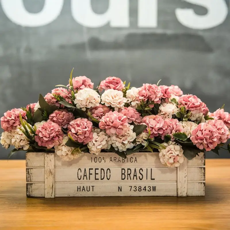Искусственные Искусственные цветы в горшках декоративные пластиковые сухие цветы, растения дома шелковые цветы - Цвет: 42