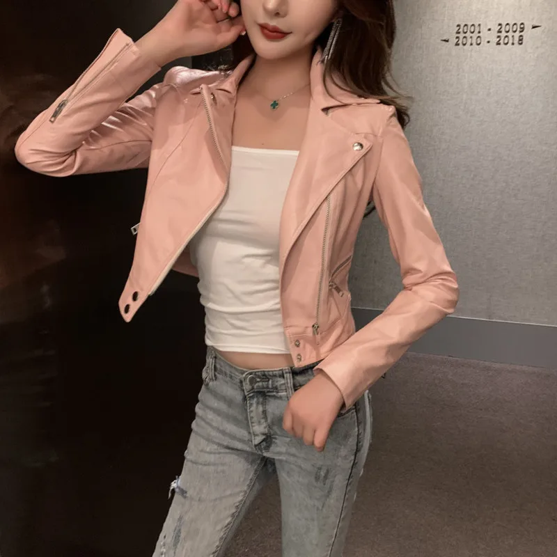 Fashion Women Jackets Spring Autumn Fake Faux Leather Jackets Motorcycle Outerwear Veste Femme Casaco Feminino Jaqueta Chaquetas