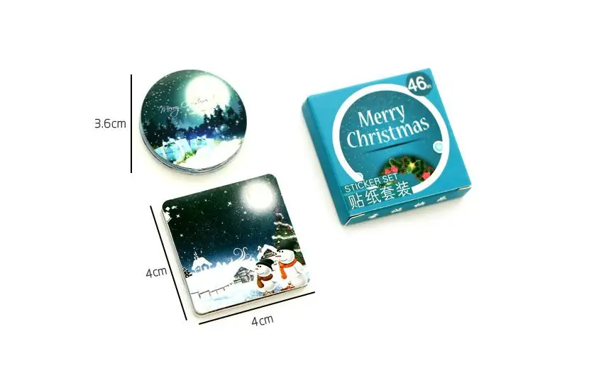 46 шт./компл. рождественские наклейки для ежедневника Скрапбукинг журнал милые
