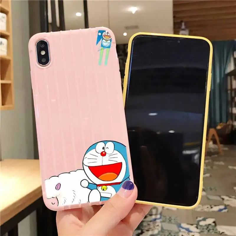 Чемодан на колесиках Gambar Doraemon текстурный чехол для телефона iPhone 11 Pro Max X XS MAX 8 7 6S Plus