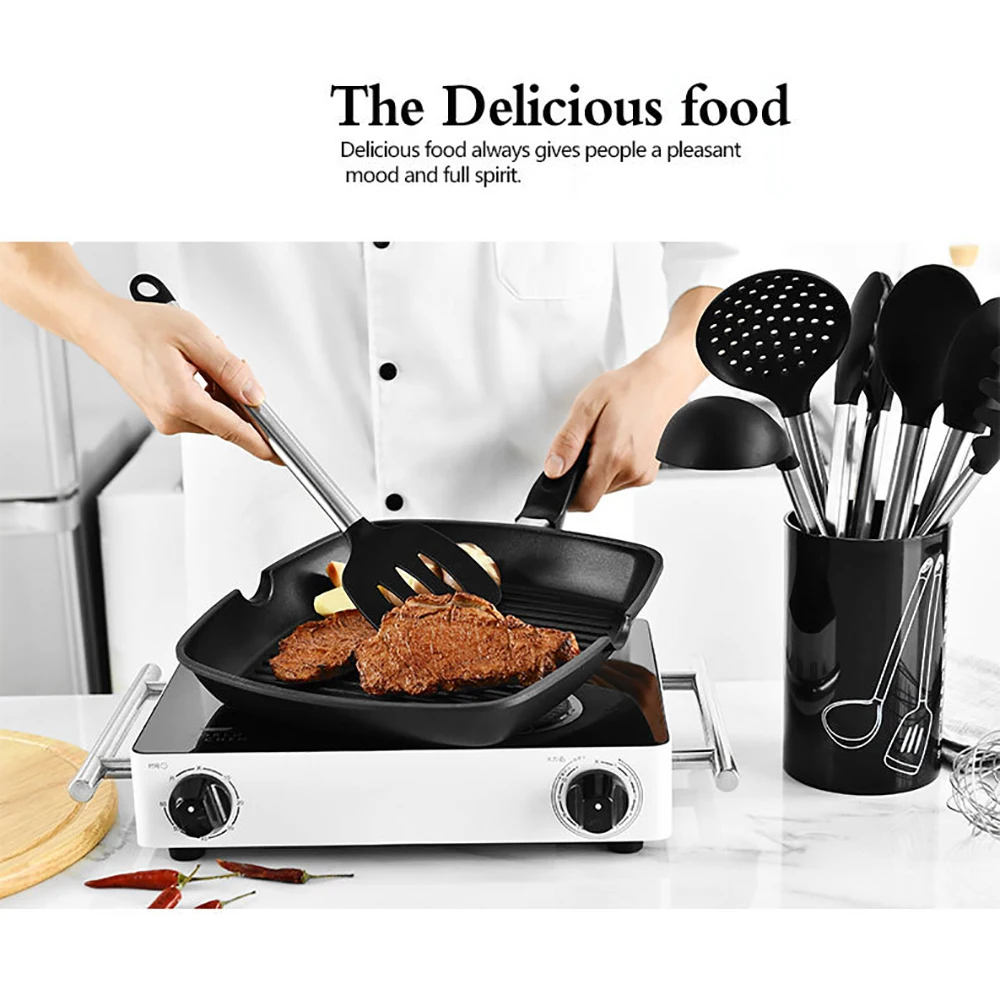 9 шт. Нержавеющая сталь посуда щипцы горячий горшок шпатель ложка Плита кухонные