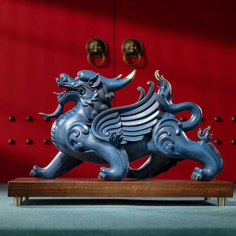 Billig 2021 High Grade Büro Dekoration GUTE LUCK Erbitten Reichtum Geld Drachen PI XIU Maskottchen Bronze Statue HOME Shop Club BAR Unternehmen