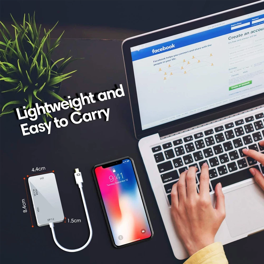 Преобразователь Mini DisplayPort в 4K HDMI-совместимый 1080P VGA DVI для Macbook Pro Air Thunderbolt проектор