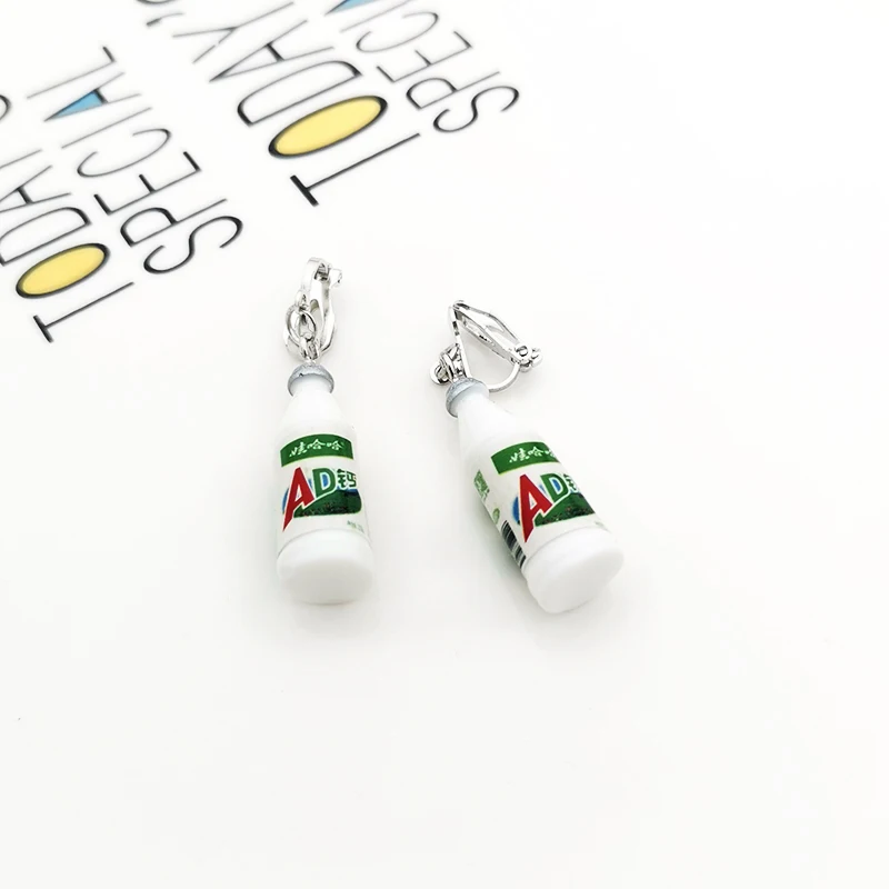 

2021 New Design Lady's Simulation Personalized Creative Fashion Yogurt Bottle Earrings