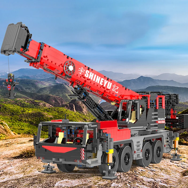 XQ MOC High-Tech Building Blocks APP RC Motorized Mobile Crane Model Assembly Stacking Bricks Kids DIY Toys Boys Christmas Gifts | Игрушки и