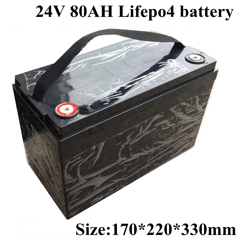24V 80Ah LiFepo4 Батарея пакет для хранения энергии Системы UPS EV скутер дом на колесах для игры в гольф тележка солнечный уличный свет+ 5A Зарядное устройство