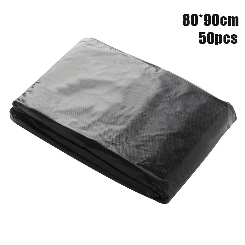 

Economical 50pcs Trash Bags Black Heavy Duty Liners Strong Thick Rubbish Bags Bin Liners ds99