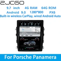 zjcgo car multimedia player stereo gps dvd radio navigation android screen system for porsche panamera 20102016