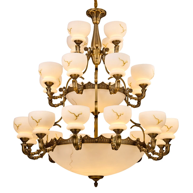 Большая античная латунная люстра 136 см американская медная лампа для церкви