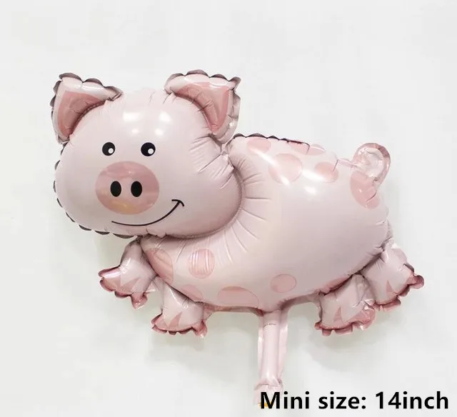 1pc mini pig 1 шт. воздушные шары из фольги, большая голова свиньи, форма джунглей, милые розовые животные, вечерние декоративный шар, фото реквизит для праздника, дня рождения, свадьбы - Цвет: 1pc mini pig
