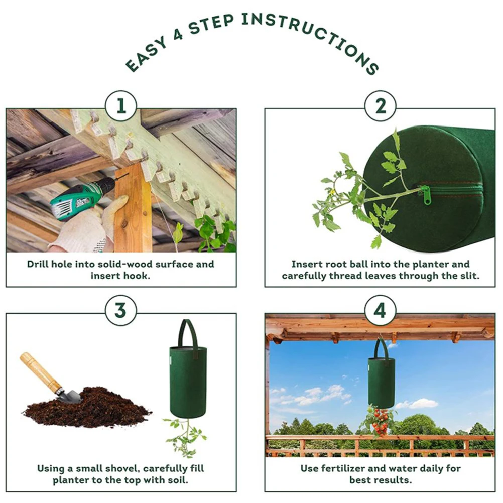 Фетровый подвесной мешок для выращивания томатов многофункциональный мешочек