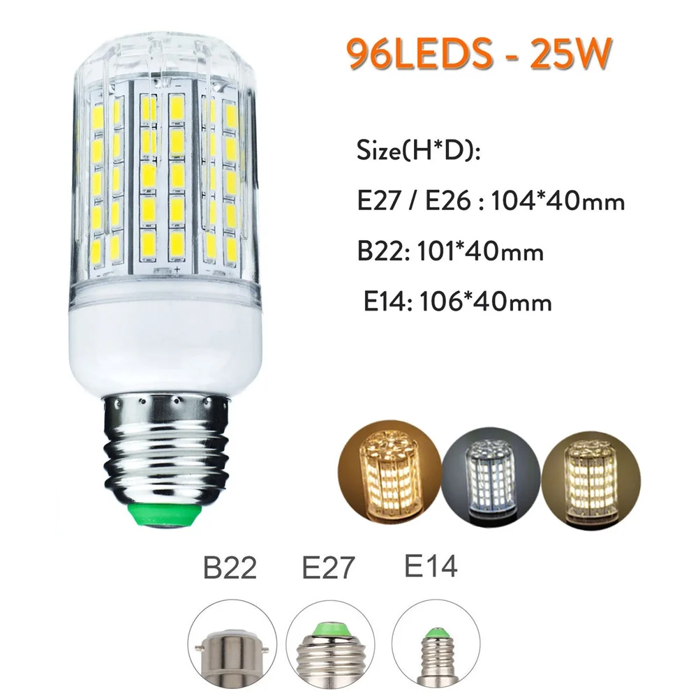 

RANPO Светодиодные кукурузные лампы E27 GU10 6W-25W белые