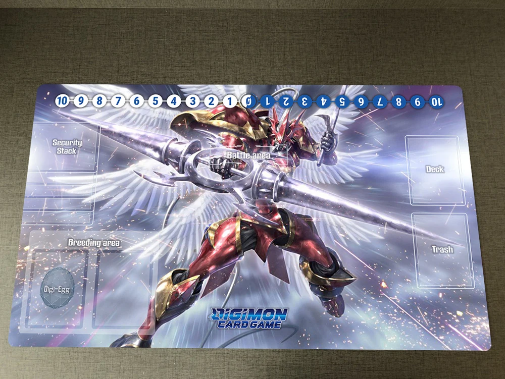 

Digimon Duel Playmat Anime CCG DTCG Mat Gallantmon Trading Card Game Mat Zones & Free Bag Mousepad Anti-slip Desk Pad 60x35cm