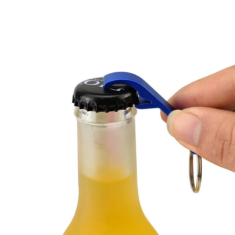 

Colorful bottle opener key chain chain portable metal bottle opener summer beverage beer accessories free custom LOGO