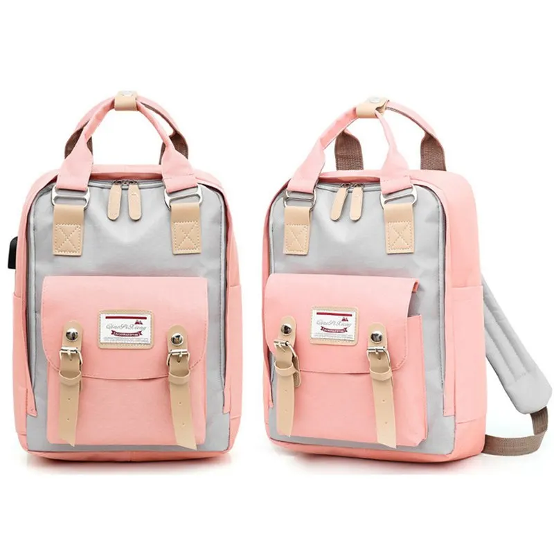 2021 Fashion Patchwork Women School Bags Waterproof Oxford Travel Backpacks Teenagers Girls Large Capacity Bagpack Female